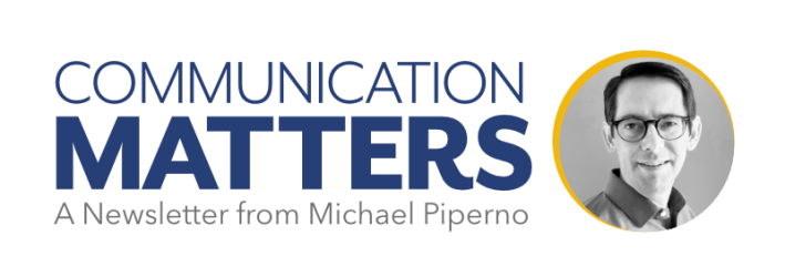 Communication Matters Newsletter with Photo of Michael Piperno